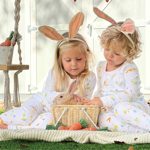 NEW PETIDOUX kids' pima pajama in easter egg hunt - Picture 2 of 5